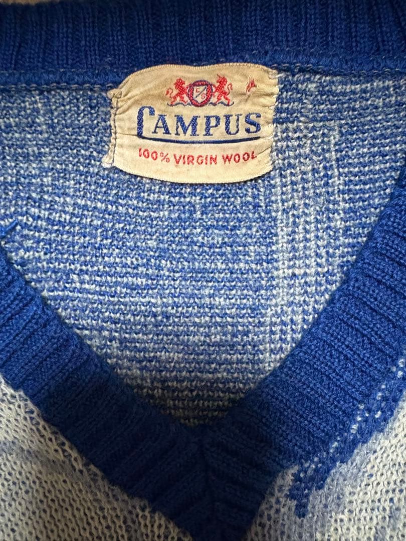 無*ー様 50s ジャガードニット　パンサー　オンブック　青　スペシャル