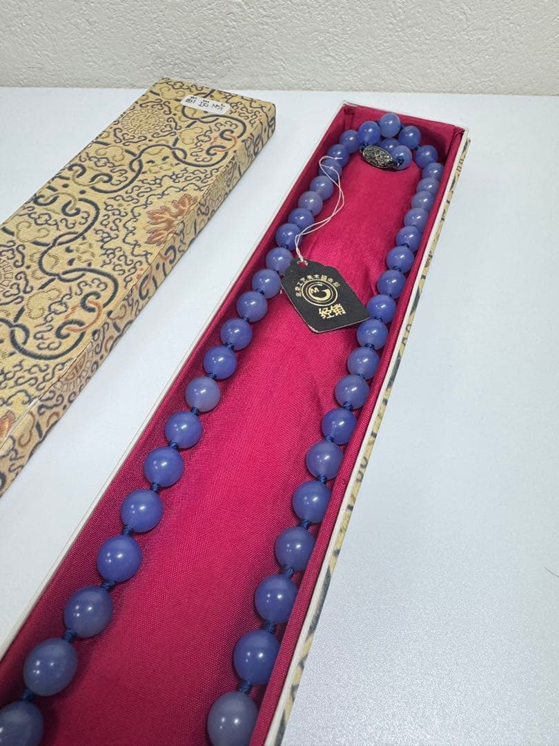 中国 紫瑪瑙ネックレス 粒約8.7mm