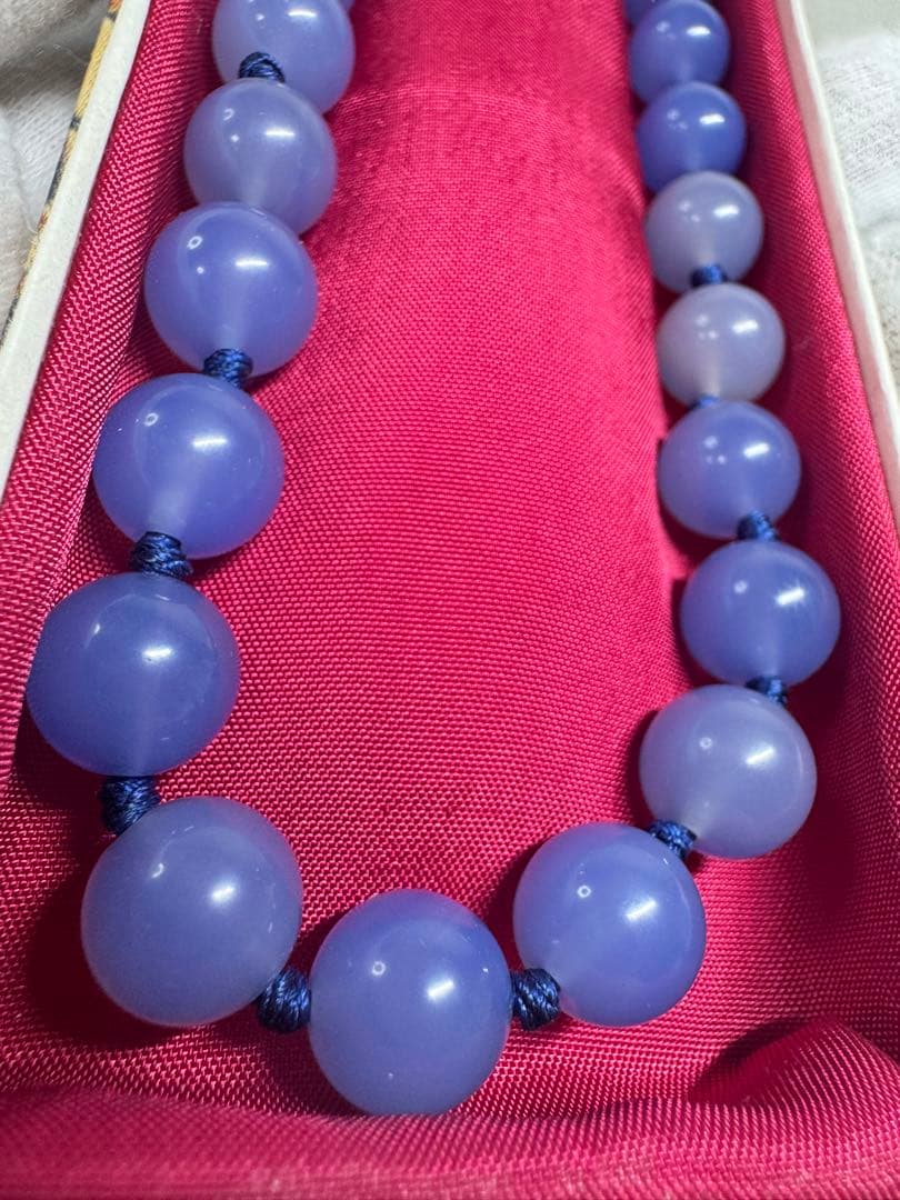 中国 紫瑪瑙ネックレス 粒約8.7mm