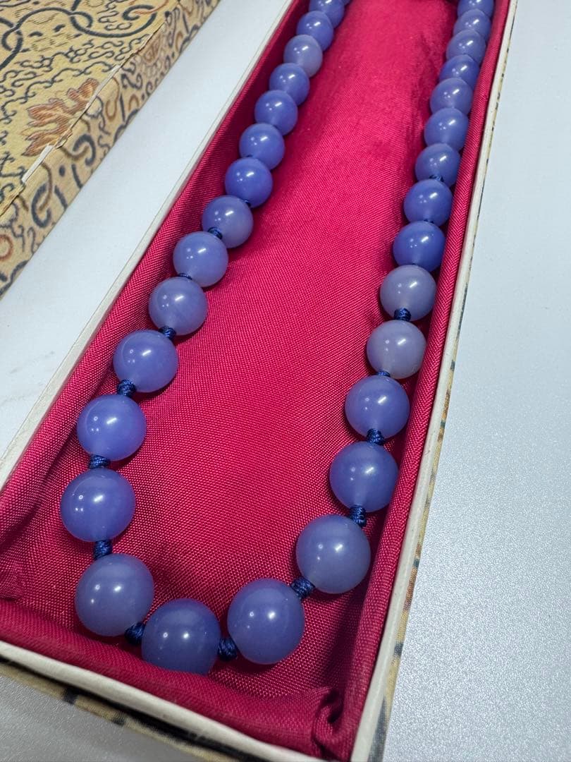 中国 紫瑪瑙ネックレス 粒約8.7mm