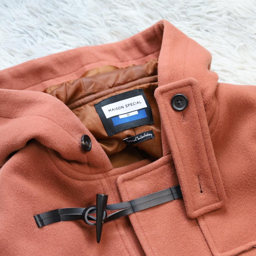 メゾンスペシャルピュアウールダブルクロスメルトンプライムオーバーダッフルコート