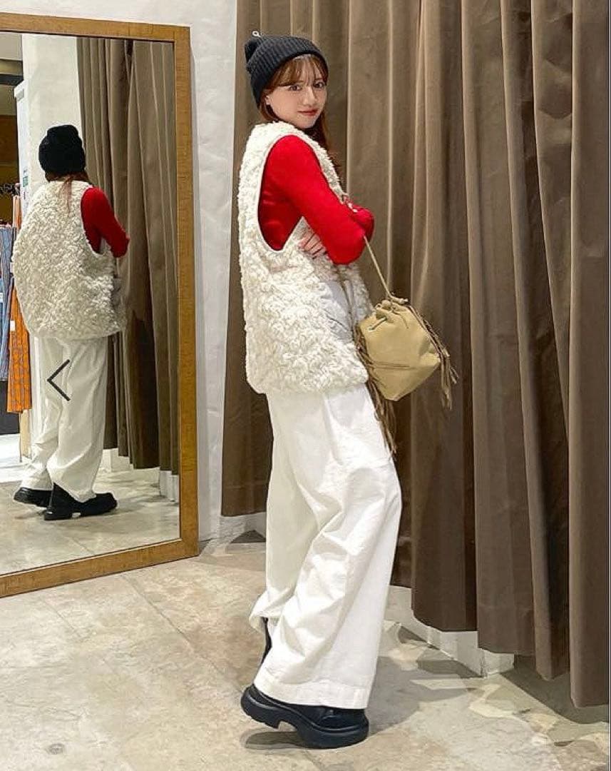 【美品】niko and... アソートファーベスト アイボリー L 完売品