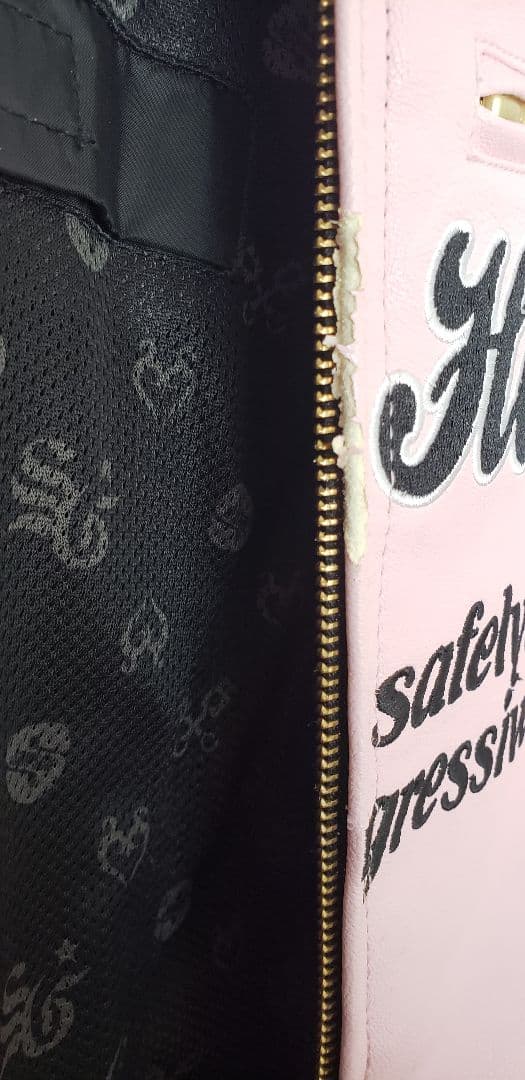 Angel Hearts ライダースジャケット ピンク/ブラック