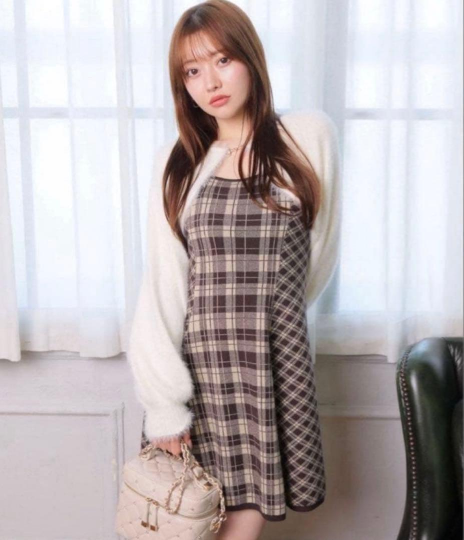 【最終値下げ】LIP SERVICE フェザーチェックアンサンブルワンピース