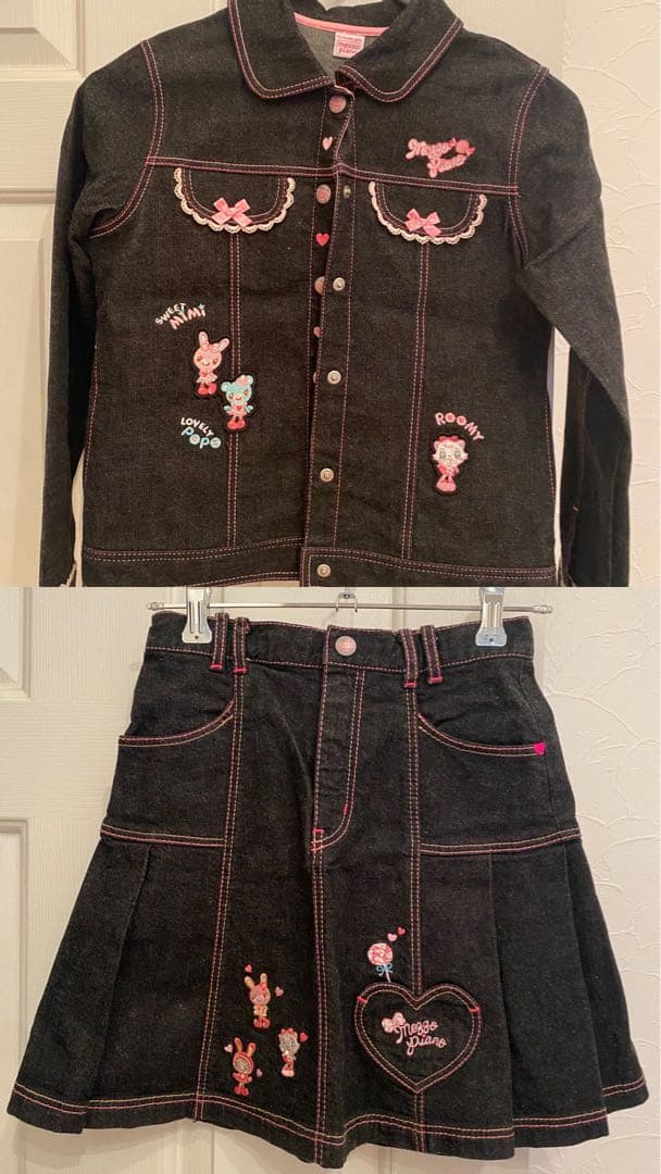 メゾピアノ 黒デニム セットアップ 140cm