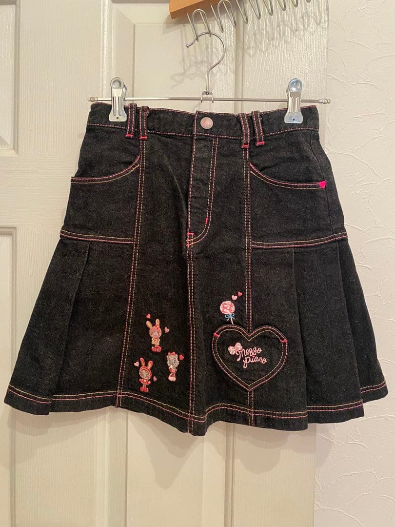 メゾピアノ 黒デニム セットアップ 140cm