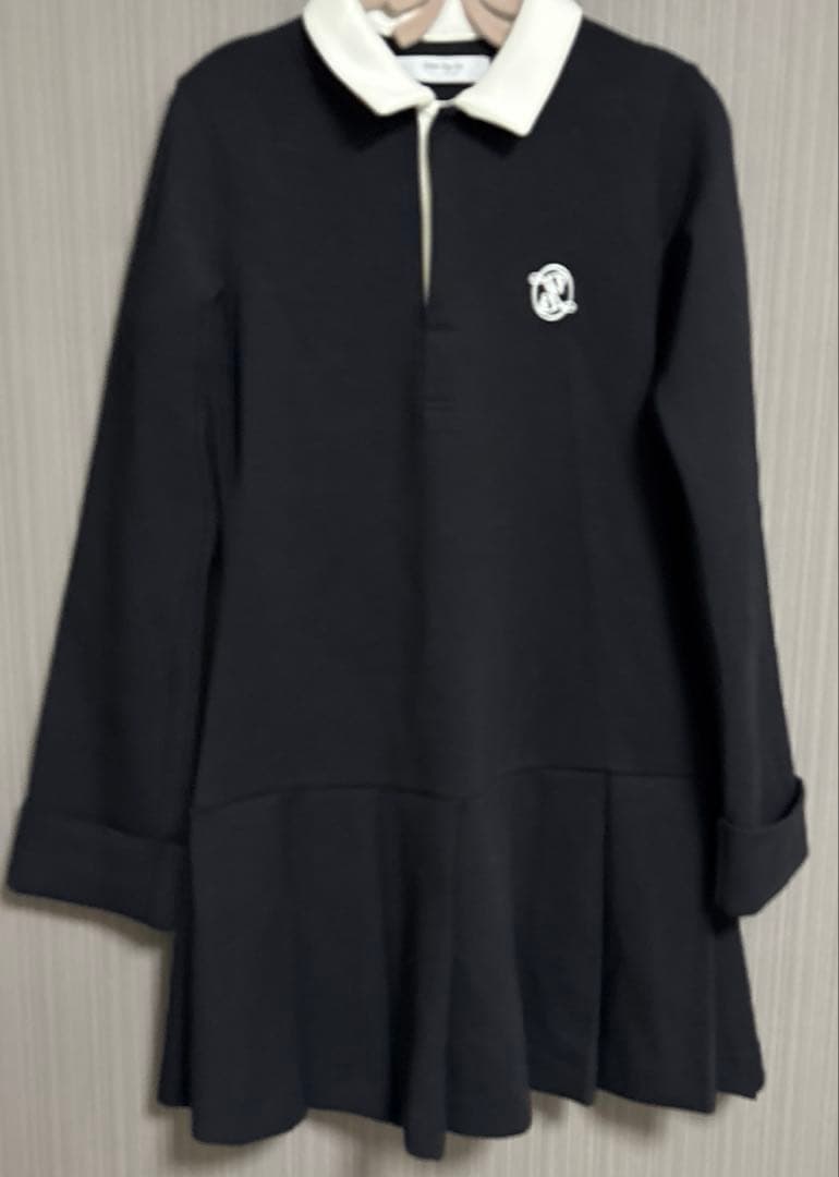 herlipto ブラック 長袖 ひざ丈ワンピース