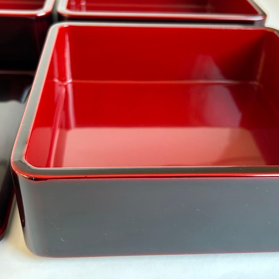 【美品】漆器 木製 漆塗り 重箱 三段重箱 三段重 お重 溜め モダン 会津塗り