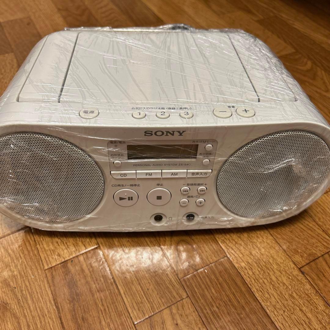 ソニー AUX CDラジオ ZS-S40 FM AM ホワイト CDデッキ