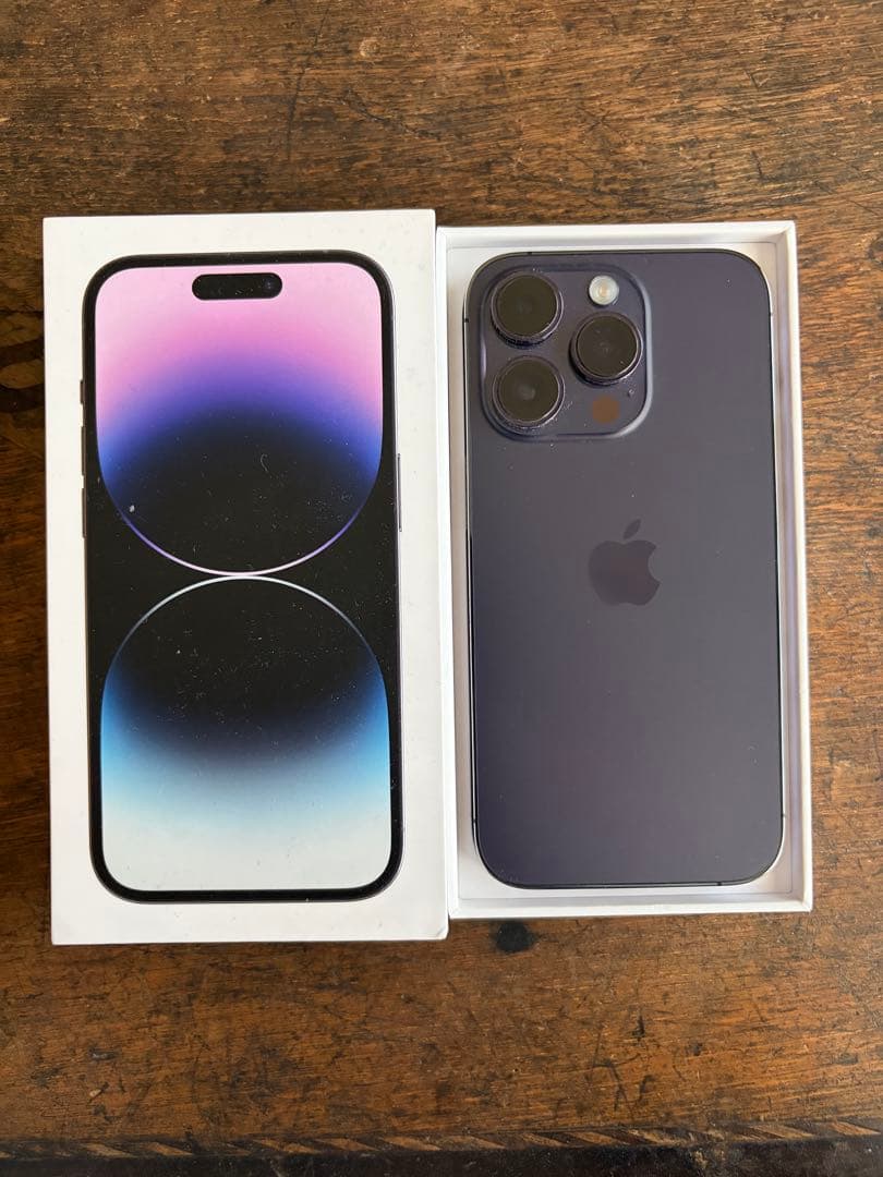 美品　iPhone 14 Pro 256gb ディープパープル 修理履歴無