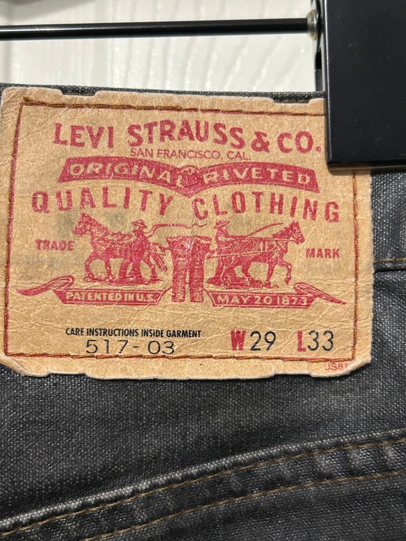 Levis 517-03 コーティングデニム 29 ブラック 270A35