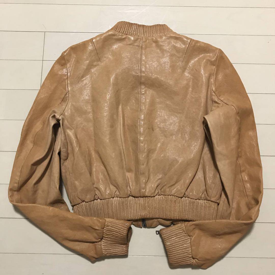 ちゃむち 本物 ドルチェ&ガッバーナ ライダース レザー ジャケット 38