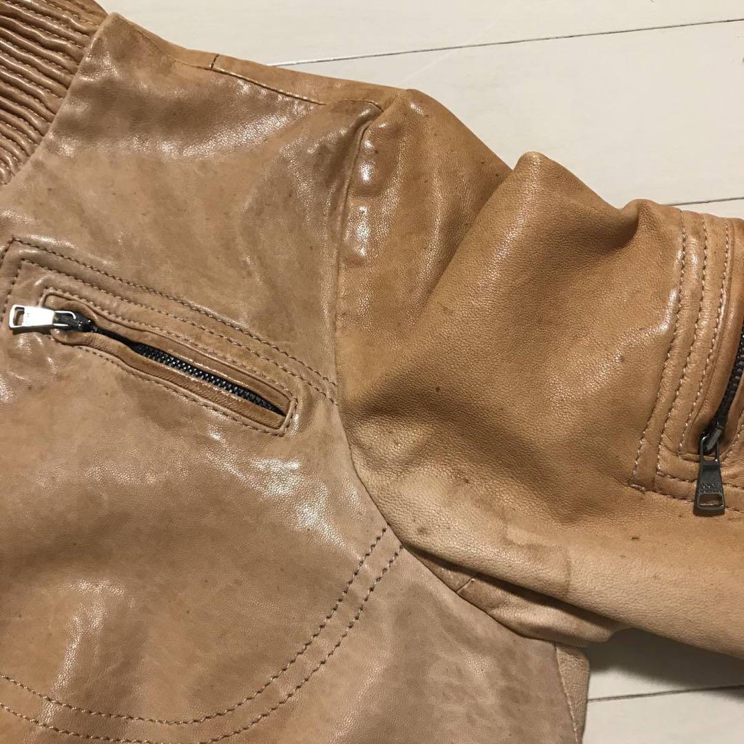 ちゃむち 本物 ドルチェ&ガッバーナ ライダース レザー ジャケット 38