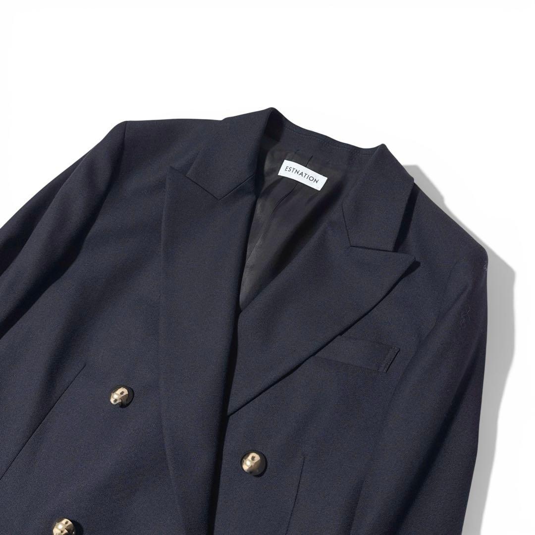 極美品✨️25AW　エストネーション　Super140　ダブルジャケット　濃紺