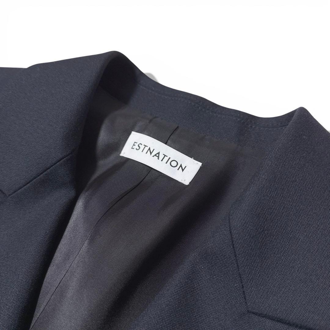 極美品✨️25AW　エストネーション　Super140　ダブルジャケット　濃紺