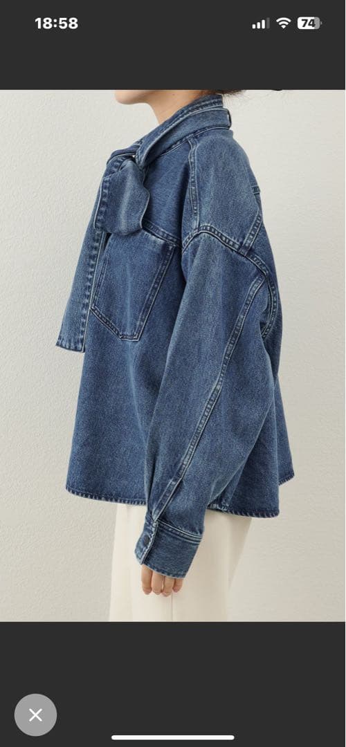 現行　デニムボウタイシャツ　ウィムガゼット