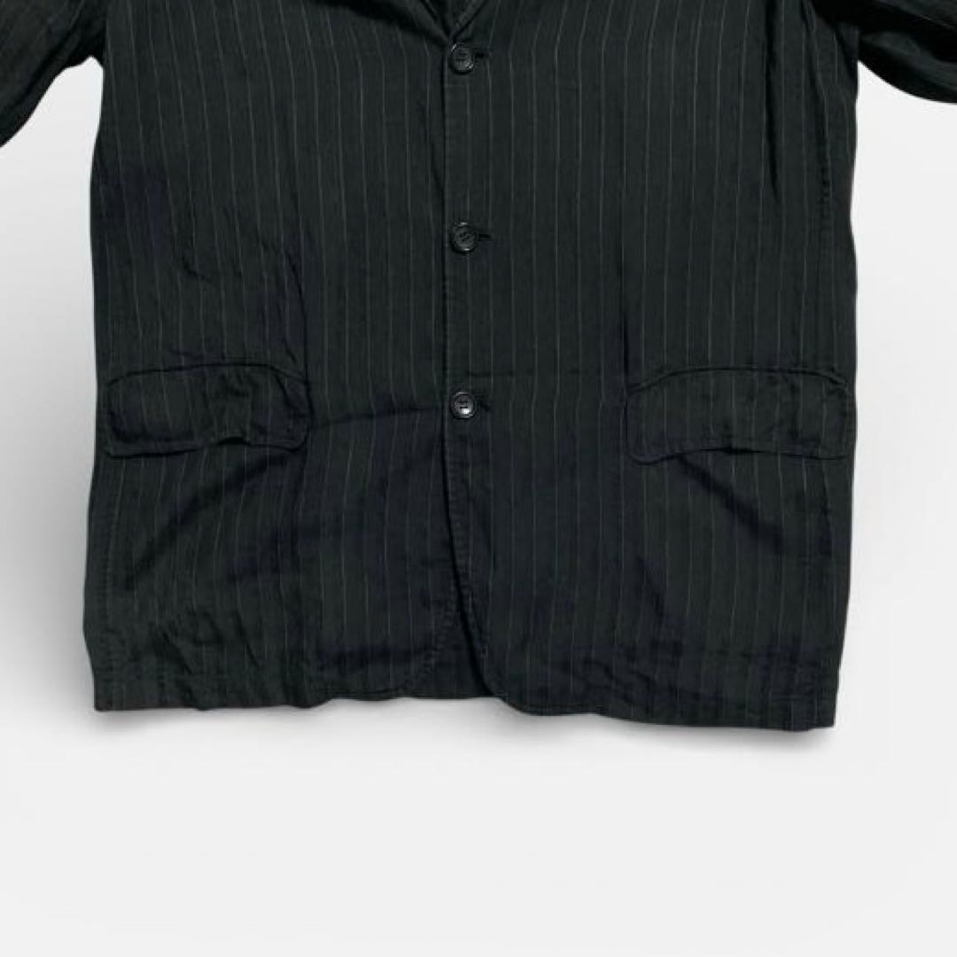 00aw コムデギャルソンオム　ストライプ裏地柄ジャケット　S 田中啓一