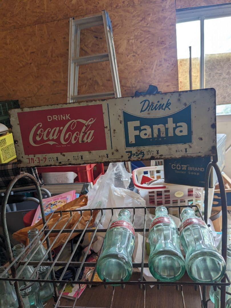 昭和の思い出コカコーラ看板 棚空き瓶6