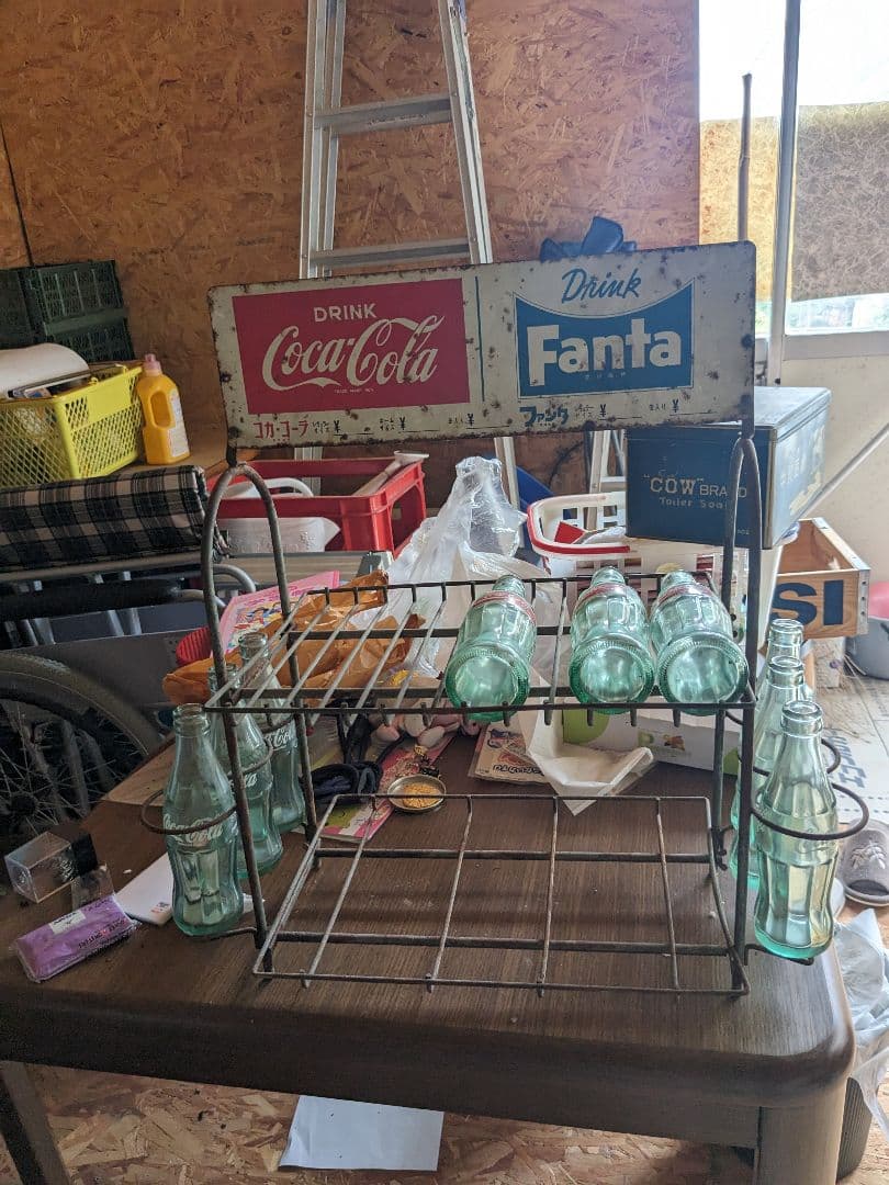昭和の思い出コカコーラ看板 棚空き瓶6