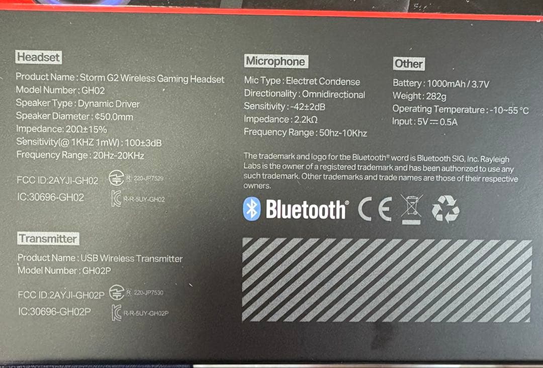 OXS ワイヤレスゲーミングヘッドセット ST0RM G2新品