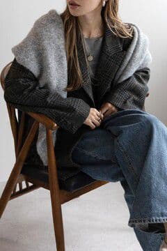 Bonjour Sagan チェックダブルジャケット