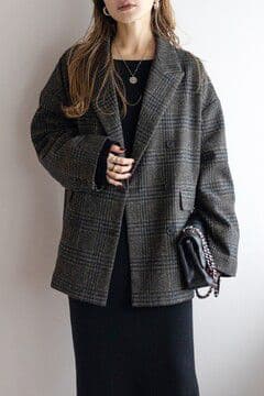 Bonjour Sagan チェックダブルジャケット