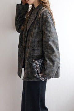 Bonjour Sagan チェックダブルジャケット