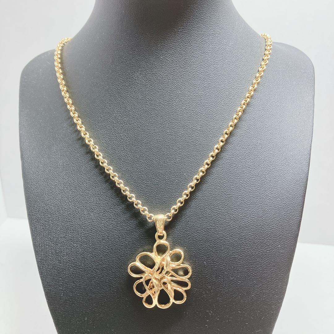 イヴ・サンローラン　YSL　サンローラン　ネックレス　花　フラワー　ゴールド