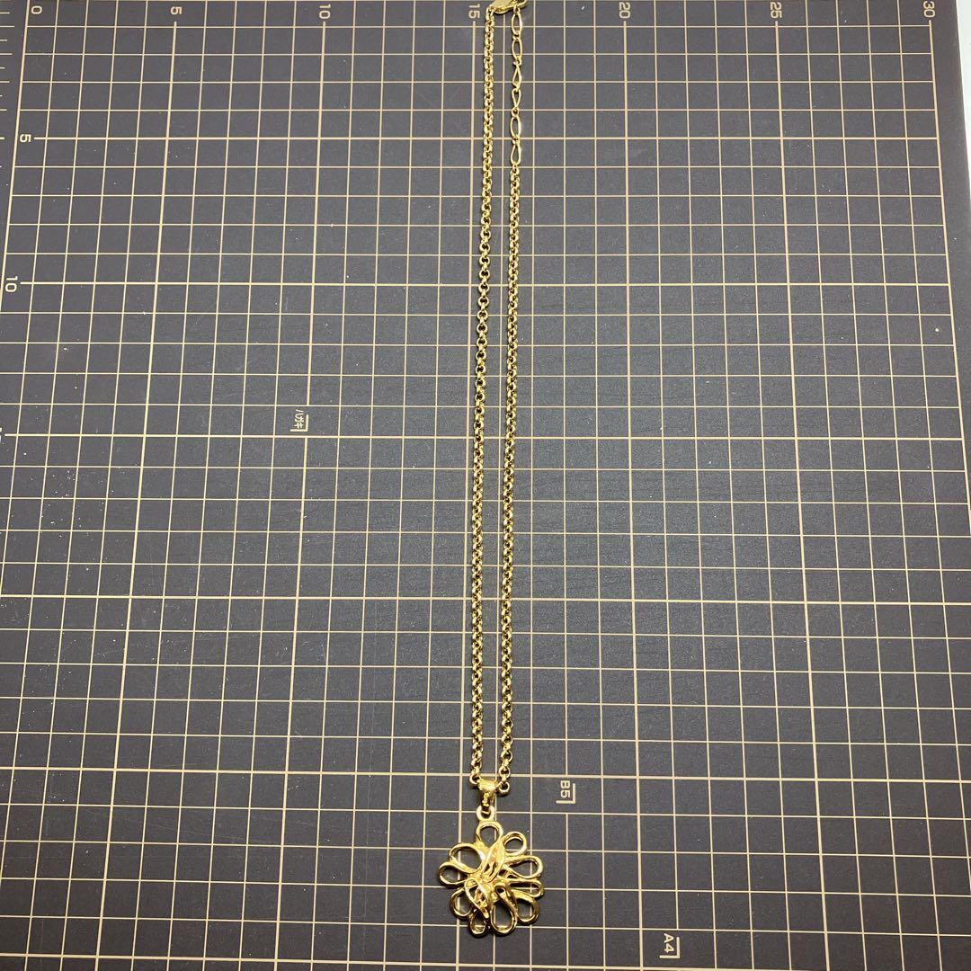 イヴ・サンローラン　YSL　サンローラン　ネックレス　花　フラワー　ゴールド