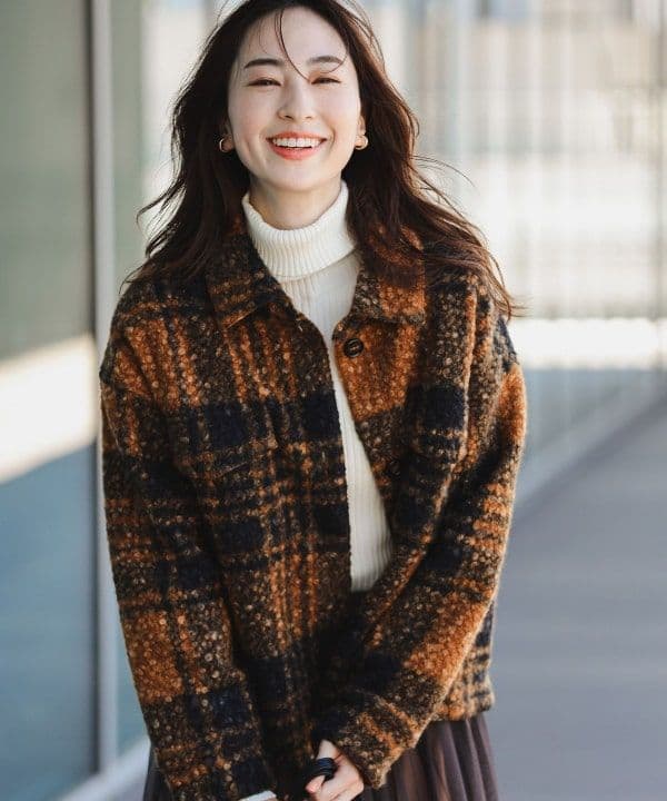 BEAMS　チェック CPO ブルゾン