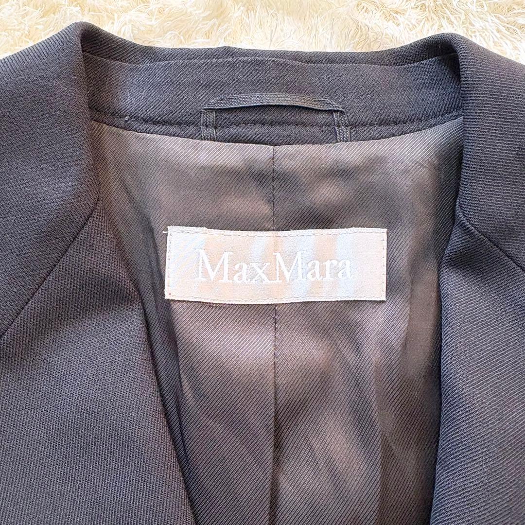 【美品】マックスマーラ　ウールシングルテーラードジャケット　ブラック　黒　40