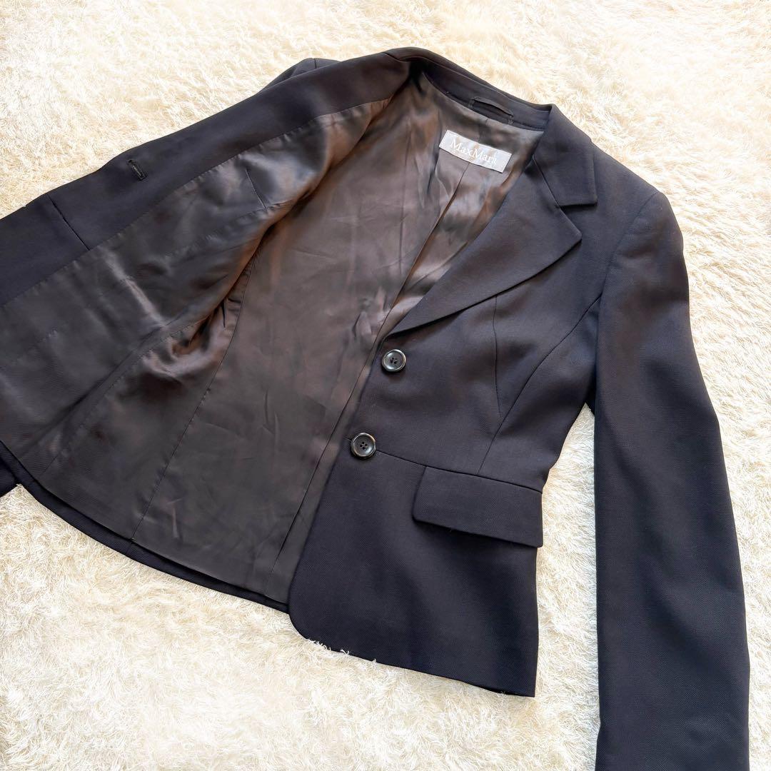 【美品】マックスマーラ　ウールシングルテーラードジャケット　ブラック　黒　40