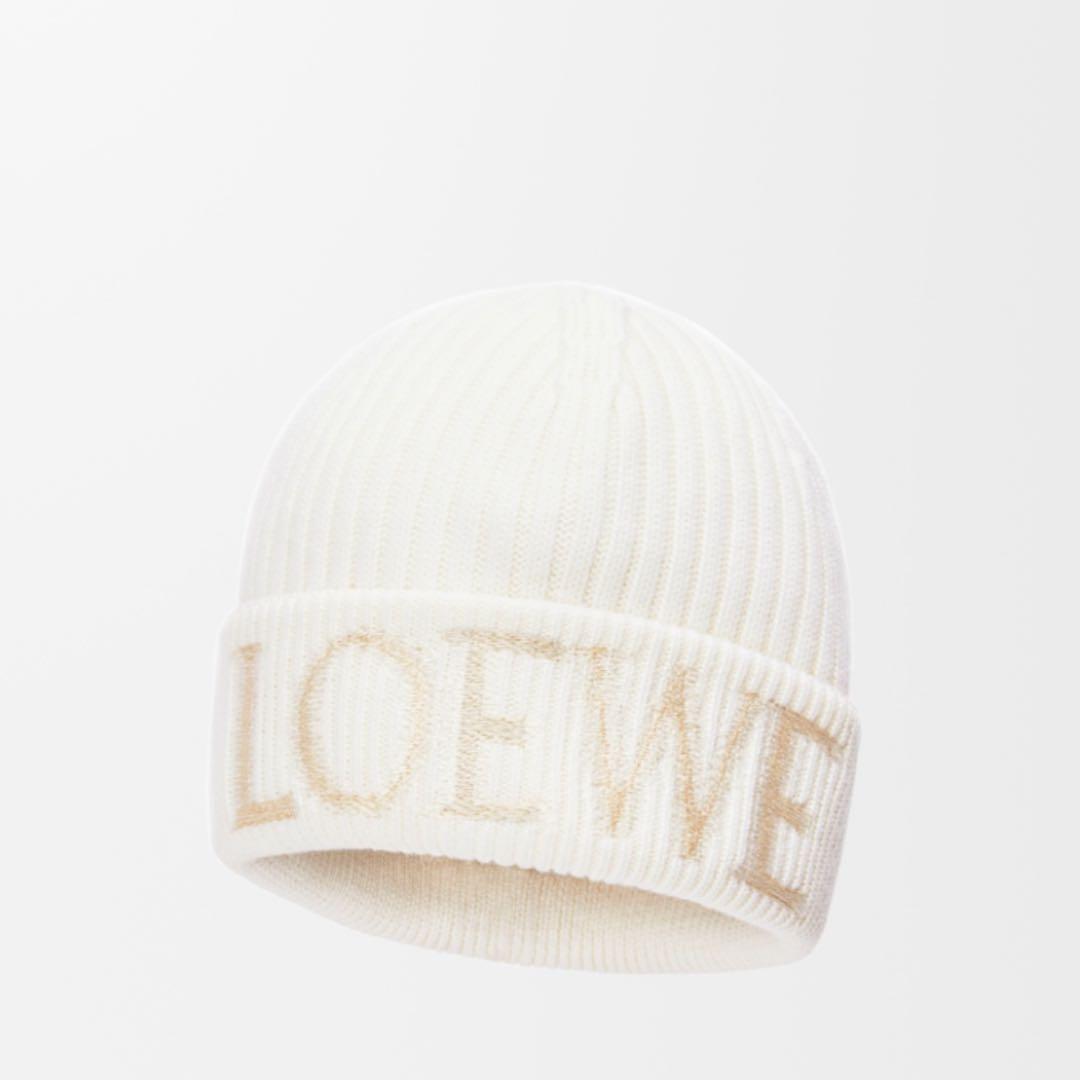 ロエベ　LOEWE ビーニー　ニット帽　ホワイト