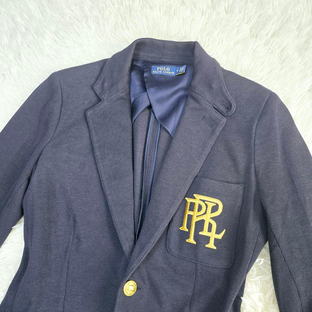 ポロラルフローレン　テーラードジャケット　紺ブレ　金ボタン　ロゴ刺繍