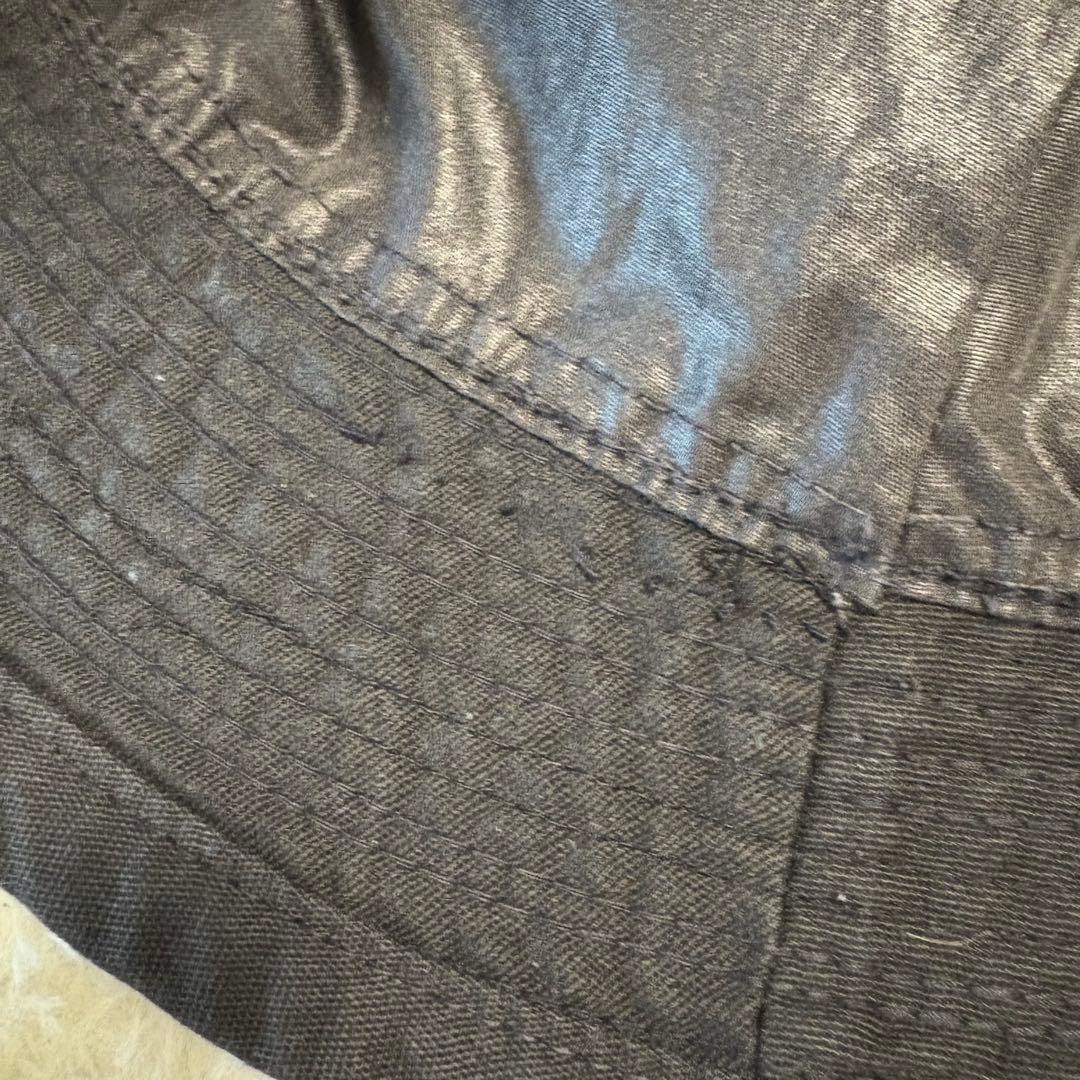 80s ヴィンテージSTUSSY バケットハット SSリンク シャネルロゴ 黒金