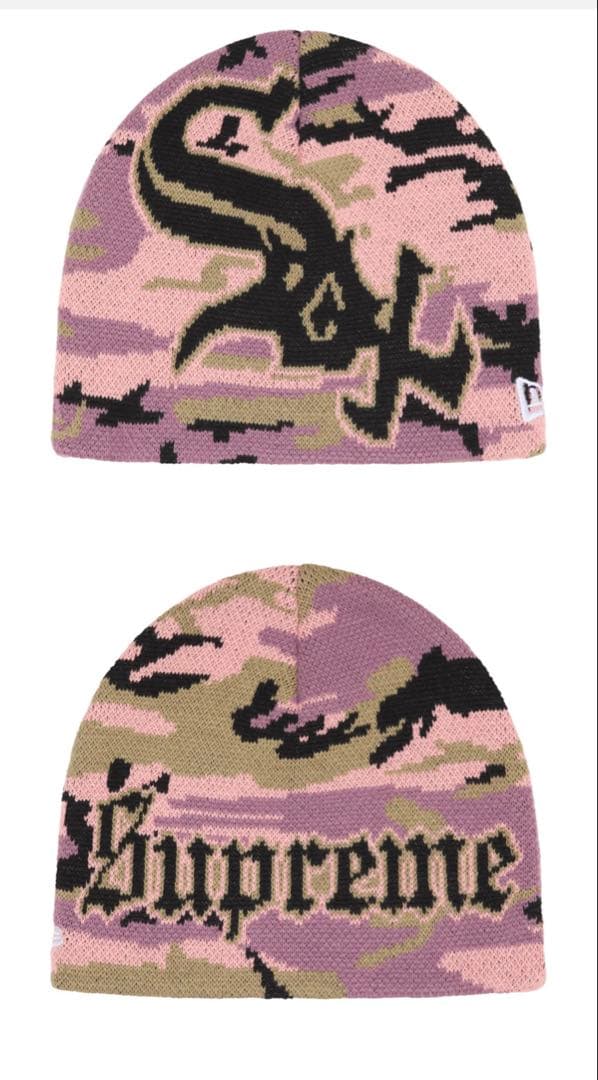 Supreme New Era Box Logo Beanie ピンク