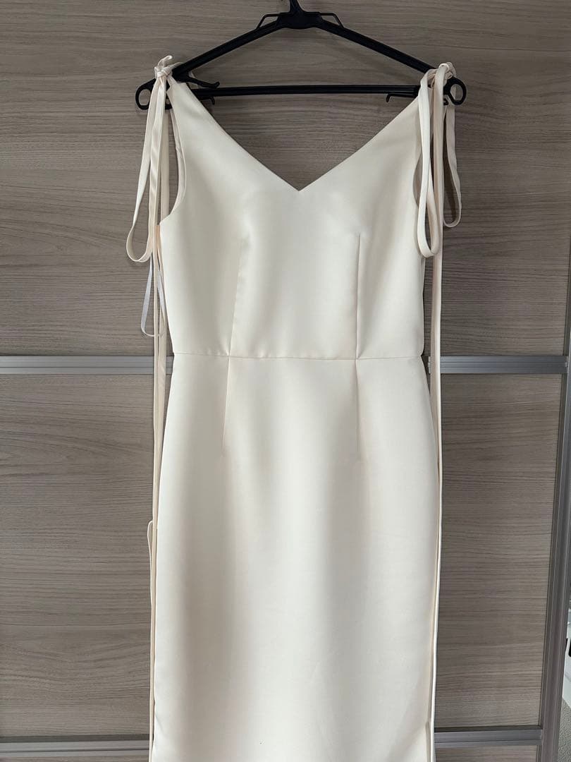 kaene サテンリボンドレス　オフホワイト