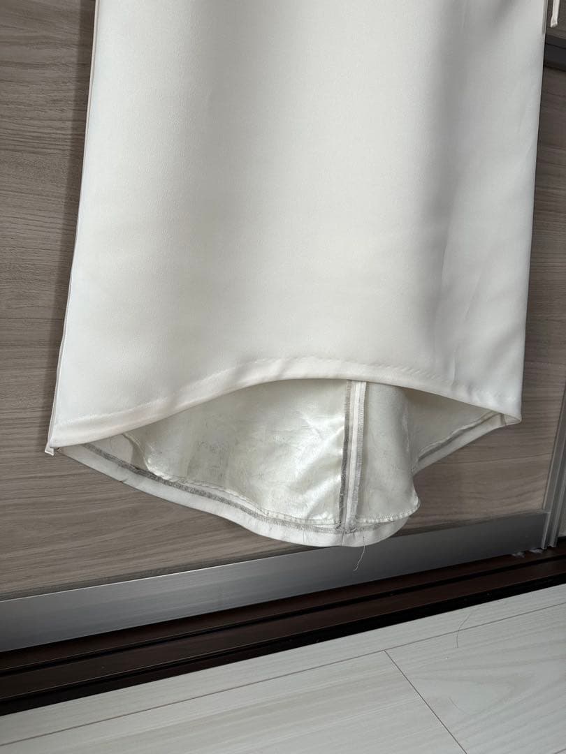 kaene サテンリボンドレス　オフホワイト