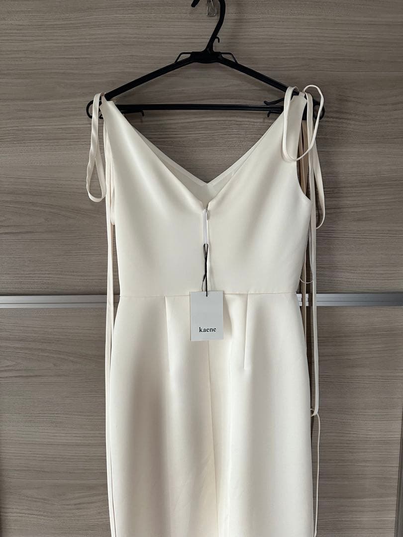 kaene サテンリボンドレス　オフホワイト