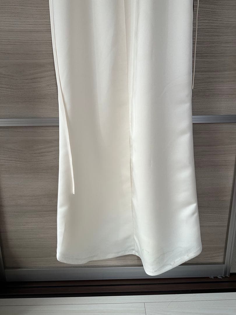 kaene サテンリボンドレス　オフホワイト