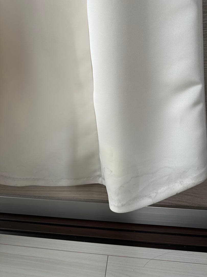 kaene サテンリボンドレス　オフホワイト