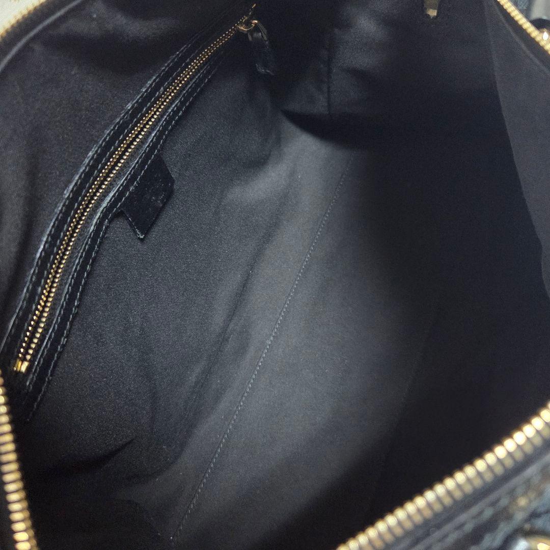 GUCCI GGキャンバス チャーミー ミディアム ボストンバッグ ブラック