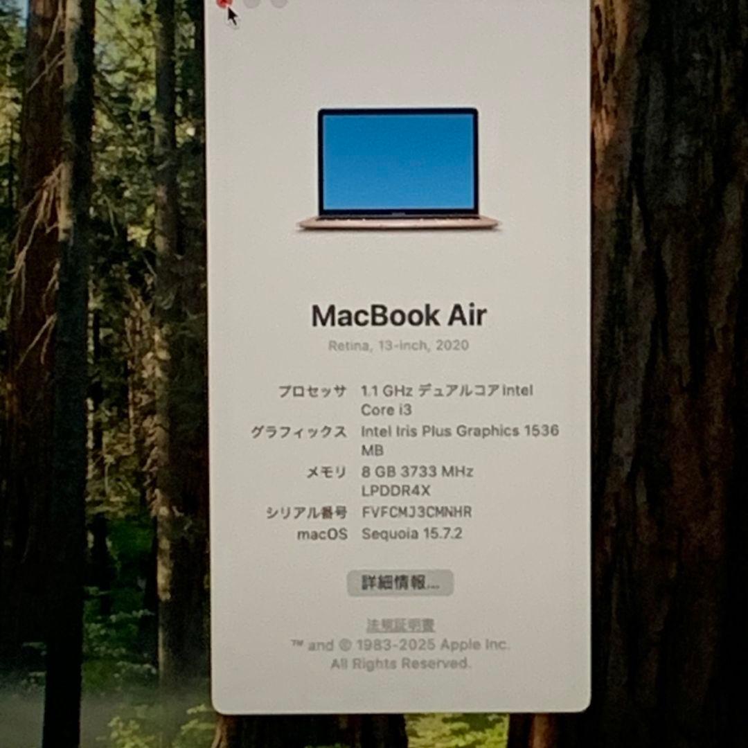 【美品】MacBookAir 2020 メモリ8GBローズゴールド パソコンPC