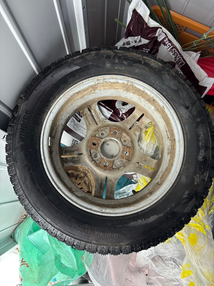 スタッドレスタイヤBSVRX3 ホイール付き4本サイズ155/65/13