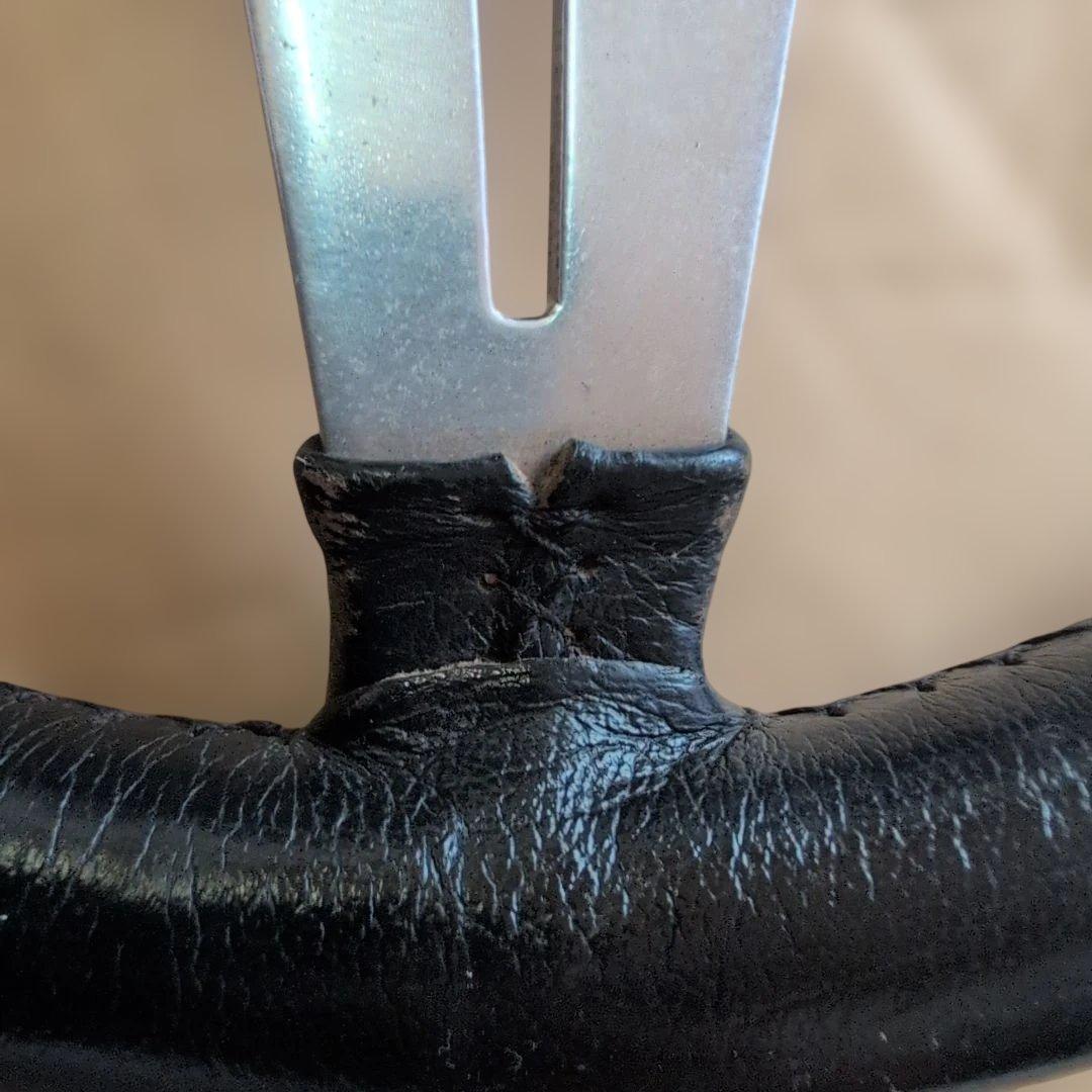 LECARRA ステアリング 3本スポーク ブラック/シルバー