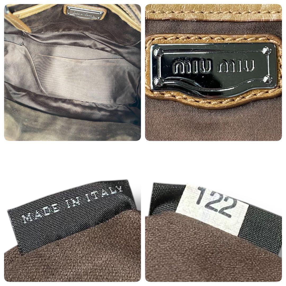 良品 MIUMIU 2WAY バッグ archive レザー Y2K ブラウン