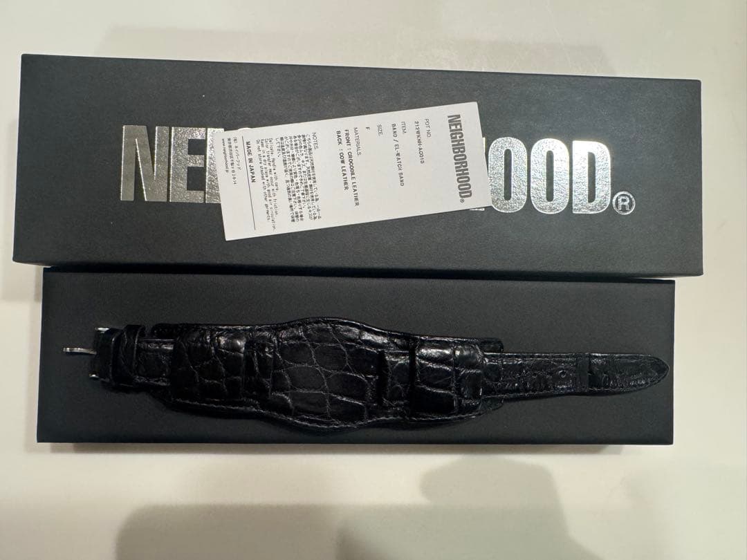 り*う様 黒 NEIGHBORHOOD クロコレザーバンド