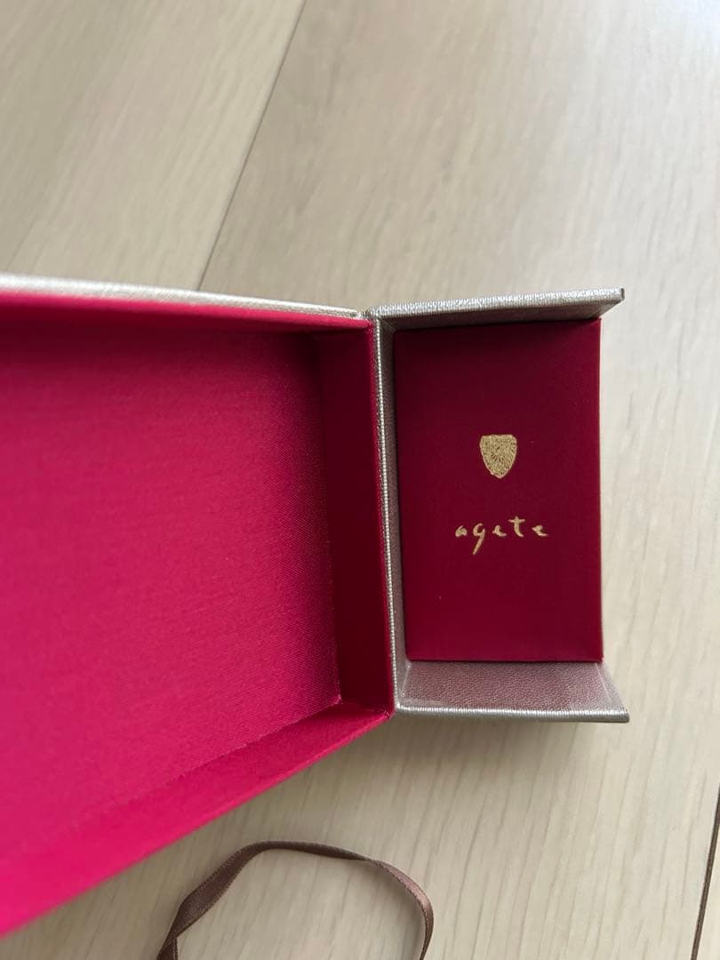 アガット　K18ピンクゴールド　0.05カラット一粒ダイヤネックレス