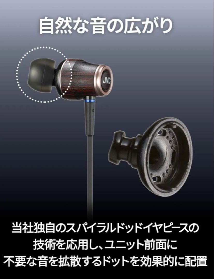 JVC HA-FW03 WOODシリーズ イヤホン ハイレゾ音源対応