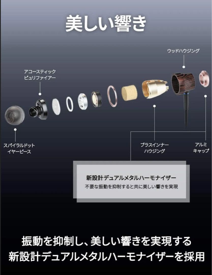 JVC HA-FW03 WOODシリーズ イヤホン ハイレゾ音源対応